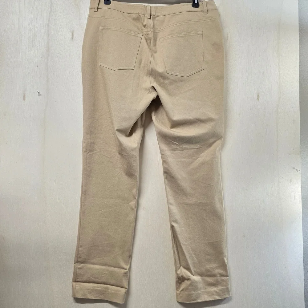 Lauren Ralph Lauren Slimming Fit Pants 16 Light Wheat Tan Straight Leg NWT